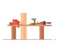 Carpenters workbench illustration Royalty Free Stock Photo