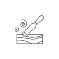 Carpentry, chisel line vector icon