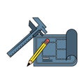 Carpentry and constrution tools cartoon Royalty Free Stock Photo