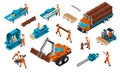 Carpentry Factory Icon Set