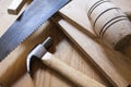 Carpentry hammers and saw Royalty Free Stock Photo