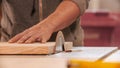 Carpentry industry - cutting out the piece of wood