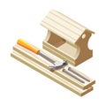 Carpentry Isometric Hobby Composition