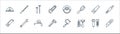 Carpentry line icons. linear set. quality vector line set such as cutter, tools, scale, hacksaw, saw, nails, miter saw, drill
