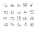 Carpentry line icons, signs, vector set, outline illustration concept