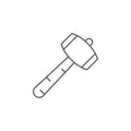 Carpentry, mallet line vector icon