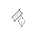 Carpentry, plumb line vector icon