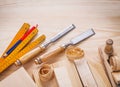 Carpentry set joiners chisels wooden meter pencil