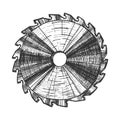 Carpentry Tool Detail Circular Saw Blade Vector