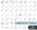 Carpentry tool icon collection. Carpentry tool thin line. Tool for carpentry shop. Vector illustration Royalty Free Stock Photo