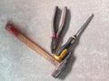 carpentry tools, including: hammers, screwdrivers and others