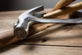 Carpentry tools on wood table