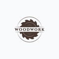 Carpentry vintage saw blade vector illustration design. Simple carpentry emblem logo concept Royalty Free Stock Photo