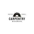 Carpentry wood work logo icon sign symbol design