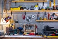 Carpentry workshop equipped with the necessary tools Royalty Free Stock Photo