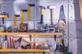 Carpentry workshop equipped with the necessary tools Royalty Free Stock Photo