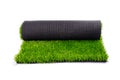 Carpet, artificial green grass, roll with green lawn isolated on white background Royalty Free Stock Photo