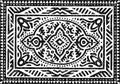 Carpet black and white pattern. Ethnic and tribal motifs. Grunge texture. Ornament for textiles. Vector illustration Royalty Free Stock Photo