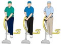 Carpet Cleaning Tech Clip Art Set 2 Royalty Free Stock Photo