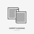 Carpet flat line icon. Vector thin sign of door mat, rug cleaning logo. House textile decoration illustration Royalty Free Stock Photo