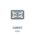 carpet icon vector from desert collection. Thin line carpet outline icon vector illustration. Linear symbol for use on web and
