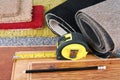 Carpet and laminate choice Royalty Free Stock Photo