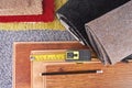 Carpet and laminate choice Royalty Free Stock Photo