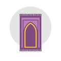 Carpet for namaz illustration. mat for prayer flat illustration. Arabic Carpet icon