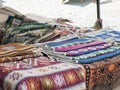 Traditional Romanian handmade carpets and blankets Royalty Free Stock Photo