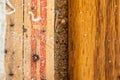 Carpet tack strip exposed during a flooring home improvement project