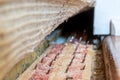 Carpet tack strip exposed during a flooring home improvement project