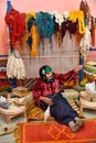 Carpet weaver, traditional vintage craftsmanship, Moroccan home business