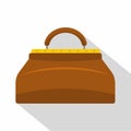 Carpetbag icon, flat style