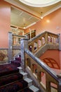 Carpeted Marble Staircase in a Victorian Theatre.