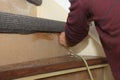 Carpeting a staircase