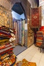 Carpets in Morocco, oriental Moroccan ornamets Royalty Free Stock Photo