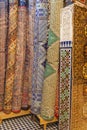 Carpets in Morocco, oriental Moroccan ornamets Royalty Free Stock Photo