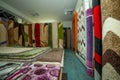 Carpets And Rugs Rolled Up & Displayed Royalty Free Stock Photo