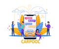 Carpool Mobile Application. Ride Planning in Chat Royalty Free Stock Photo