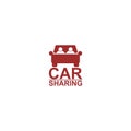 Carpool share service. Car sharing icon isolated on white background