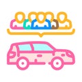 carpooling environmental color icon vector illustration