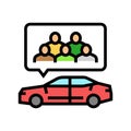 carpooling environmental color icon vector illustration