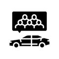 carpooling environmental glyph icon vector illustration