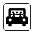 Carpooling symbol icon Royalty Free Stock Photo