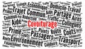 Carpooling word cloud concept called covoiturage in French language