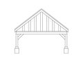 Carport for cars at home. Vector carport design in flat lines