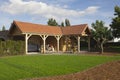 Carport in garden