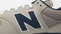 Detail of a New Balance GM 500 TRV grey and blue shoe