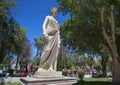 Carrara marble sculpture in the Plaza de armas of Copiapo, Chile