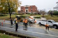 Carrboro, NC, US- November 5, 2018: Firemen and Water Authority